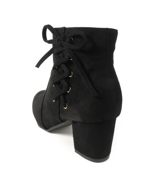 Realta（レアルタ）の「Realta(レアルタ) サイド編み上げレースアップの ショートブーツ（ブーツ・レディース・ブラック系その他/ブラウン/ダークブラウン/ワインレッド・S/L/M/LL）」の9枚目の写真