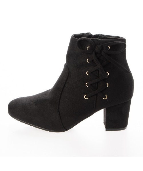 Realta（レアルタ）の「Realta(レアルタ) サイド編み上げレースアップの ショートブーツ（ブーツ・レディース・ブラック系その他/ブラウン/ダークブラウン/ワインレッド・S/L/M/LL）」の12枚目の写真