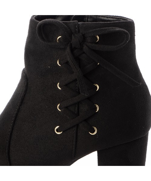 Realta（レアルタ）の「Realta(レアルタ) サイド編み上げレースアップの ショートブーツ（ブーツ・レディース・ブラック系その他/ブラウン/ダークブラウン/ワインレッド・S/L/M/LL）」の15枚目の写真