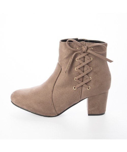 Realta（レアルタ）の「Realta(レアルタ) サイド編み上げレースアップの ショートブーツ（ブーツ・レディース・ブラック系その他/ブラウン/ダークブラウン/ワインレッド・S/L/M/LL）」の14枚目の写真