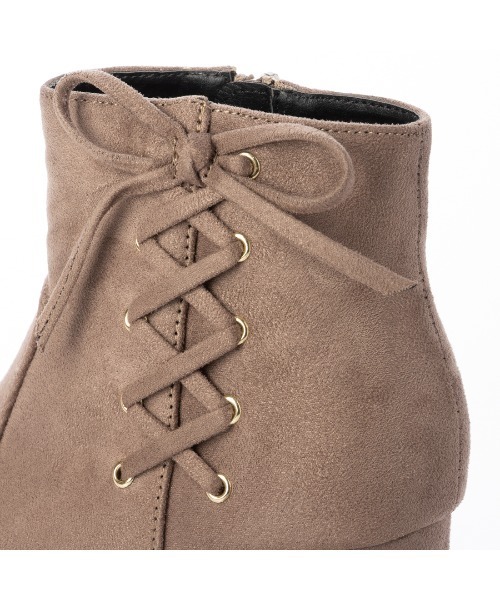 Realta（レアルタ）の「Realta(レアルタ) サイド編み上げレースアップの ショートブーツ（ブーツ・レディース・ブラック系その他/ブラウン/ダークブラウン/ワインレッド・S/L/M/LL）」の17枚目の写真