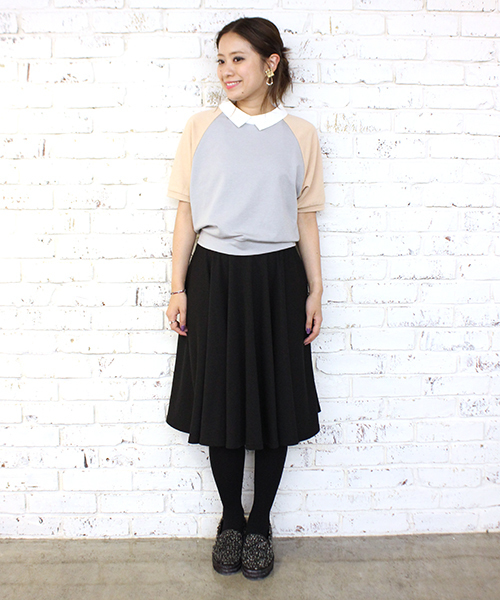 mystic（ミスティック）の「起毛スムースミドル丈スカート（スカート・レディース・グレー/チャコールグレー/ブラック/ボルドー・ﾌﾘ-）」の18枚目の写真
