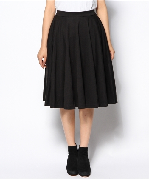 mystic（ミスティック）の「起毛スムースミドル丈スカート（スカート・レディース・グレー/チャコールグレー/ブラック/ボルドー・ﾌﾘ-）」の5枚目の写真