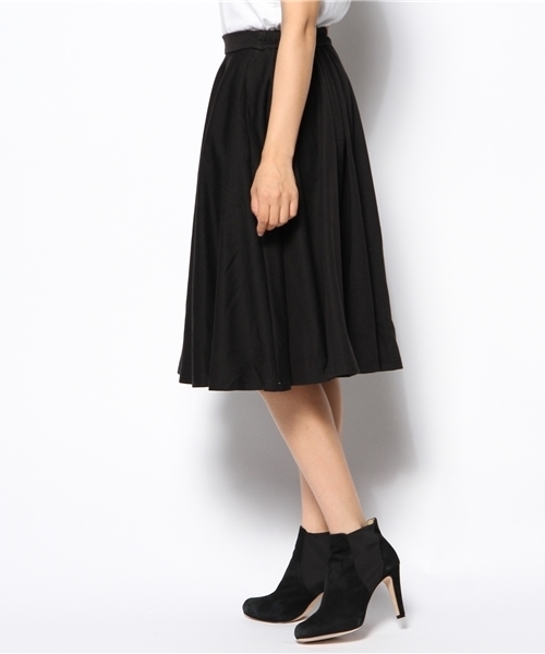 mystic（ミスティック）の「起毛スムースミドル丈スカート（スカート・レディース・グレー/チャコールグレー/ブラック/ボルドー・ﾌﾘ-）」の6枚目の写真