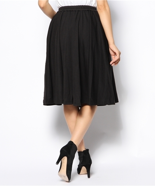 mystic（ミスティック）の「起毛スムースミドル丈スカート（スカート・レディース・グレー/チャコールグレー/ブラック/ボルドー・ﾌﾘ-）」の7枚目の写真