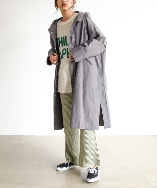 Auntie Rosa Holiday（アンティローザホリデー）の「ミリタリーロングサイドスリットコート（その他アウター・レディース・チャコールグレー/ベージュ・FREE）」の2枚目の写真