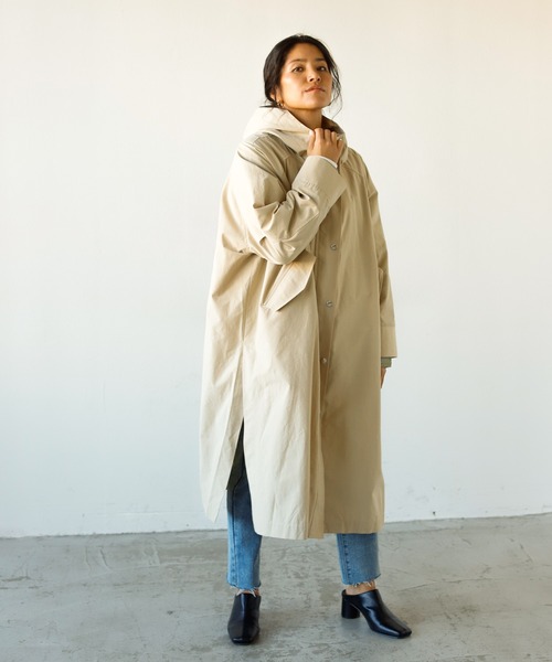 Auntie Rosa Holiday（アンティローザホリデー）の「ミリタリーロングサイドスリットコート（その他アウター・レディース・チャコールグレー/ベージュ・FREE）」の16枚目の写真