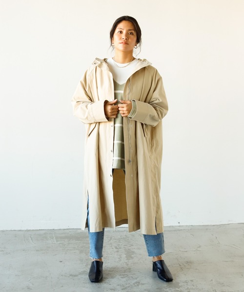 Auntie Rosa Holiday（アンティローザホリデー）の「ミリタリーロングサイドスリットコート（その他アウター・レディース・チャコールグレー/ベージュ・FREE）」の7枚目の写真