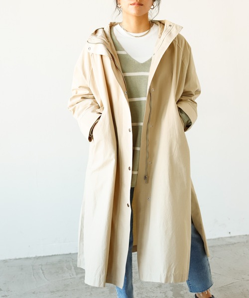 Auntie Rosa Holiday（アンティローザホリデー）の「ミリタリーロングサイドスリットコート（その他アウター・レディース・チャコールグレー/ベージュ・FREE）」の10枚目の写真