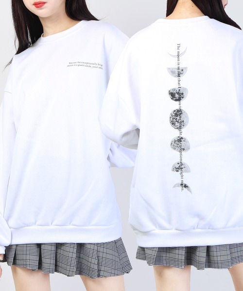 WC(ダブル シー)の「WC/ムーンプリントビッグスウェット(スウェット・レディース・ホワイト/ブラック・FREE)」の1枚目の写真