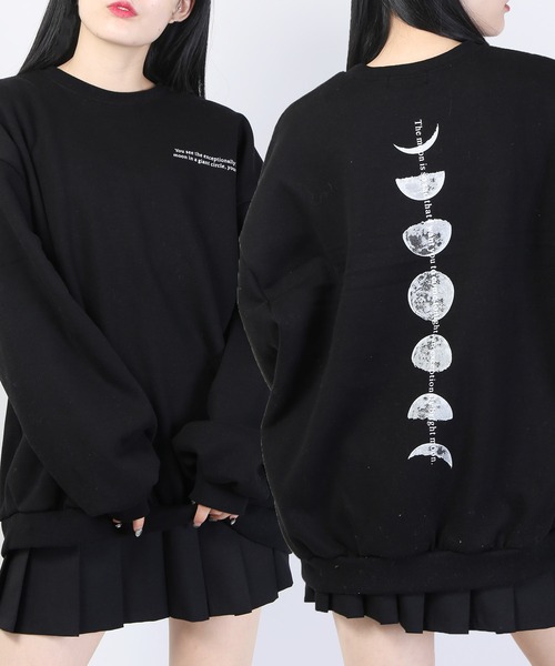 WC(ダブル シー)の「WC/ムーンプリントビッグスウェット(スウェット・レディース・ホワイト/ブラック・FREE)」の2枚目の写真