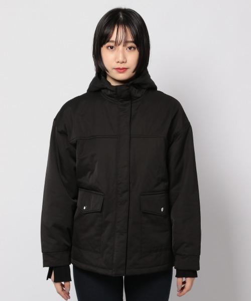 PAGEBOY（ページボーイ）の「ライトナカワタフードブルゾン（ブルゾン・レディース・ブラック/オリーブ・FREE）」の7枚目の写真
