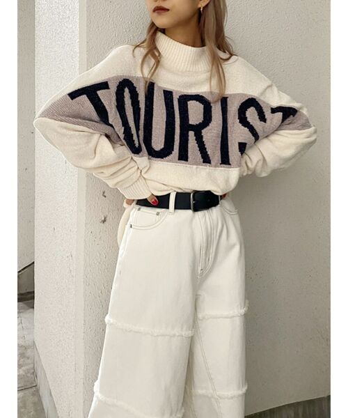 GYDA(ジェイダ)の「TOURISTモールジャガードニットTOPS(ニット/セーター・レディース・オフホワイト/ネイビー/ブラウン・FREE)」の2枚目の写真