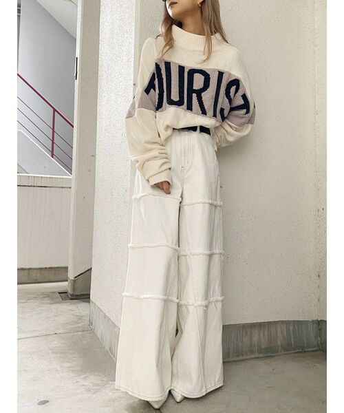 GYDA(ジェイダ)の「TOURISTモールジャガードニットTOPS(ニット/セーター・レディース・オフホワイト/ネイビー/ブラウン・FREE)」の4枚目の写真