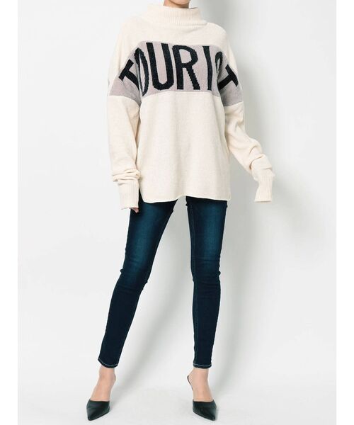 GYDA(ジェイダ)の「TOURISTモールジャガードニットTOPS(ニット/セーター・レディース・オフホワイト/ネイビー/ブラウン・FREE)」の12枚目の写真