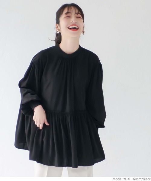 coca（coca）（コカ）の「サテンギャザーブラウス（シャツ/ブラウス・レディース・ブラック/ライトベージュ/ピンク系その他/ネイビー/ブラウン/グレイッシュベージュ/パープル/ピンク・ONE SIZE）」の21枚目の写真