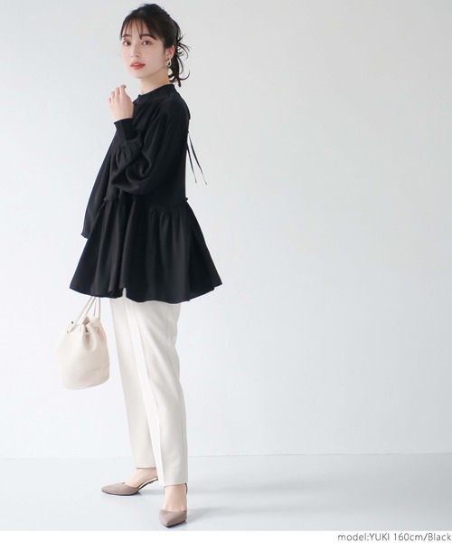 coca（coca）（コカ）の「サテンギャザーブラウス（シャツ/ブラウス・レディース・ブラック/ライトベージュ/ピンク系その他/ネイビー/ブラウン/グレイッシュベージュ/パープル/ピンク・ONE SIZE）」の16枚目の写真