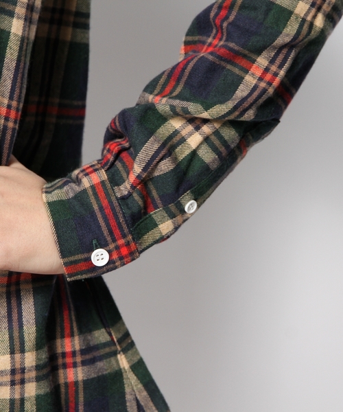 L.D.S.（エルディーエス）の「ネルチェックシャツワンピース（ワンピース・レディース・レッド系/グリーン系/ネイビー系・FREE）」の11枚目の写真