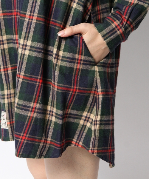 L.D.S.（エルディーエス）の「ネルチェックシャツワンピース（ワンピース・レディース・レッド系/グリーン系/ネイビー系・FREE）」の10枚目の写真