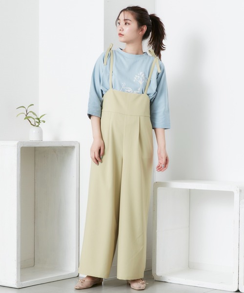 POU DOU DOU(プードゥドゥ)の「肩リボンオールインワン(その他パンツ・レディース・ブルー/ブラック/イエロー・3)」の3枚目の写真