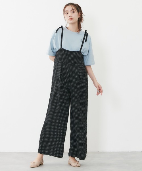POU DOU DOU(プードゥドゥ)の「肩リボンオールインワン(その他パンツ・レディース・ブルー/ブラック/イエロー・3)」の2枚目の写真