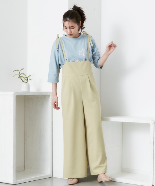 POU DOU DOU(プードゥドゥ)の「肩リボンオールインワン(その他パンツ・レディース・ブルー/ブラック/イエロー・3)」の11枚目の写真