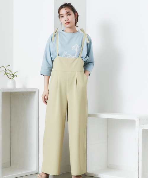 POU DOU DOU(プードゥドゥ)の「肩リボンオールインワン(その他パンツ・レディース・ブルー/ブラック/イエロー・3)」の4枚目の写真