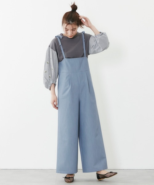 POU DOU DOU(プードゥドゥ)の「肩リボンオールインワン(その他パンツ・レディース・ブルー/ブラック/イエロー・3)」の16枚目の写真