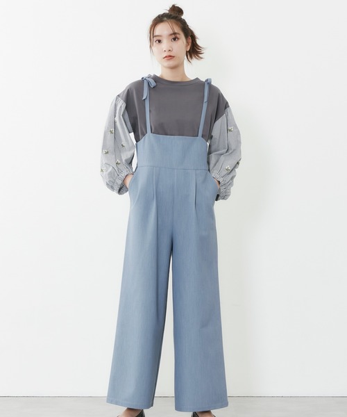 POU DOU DOU(プードゥドゥ)の「肩リボンオールインワン(その他パンツ・レディース・ブルー/ブラック/イエロー・3)」の7枚目の写真