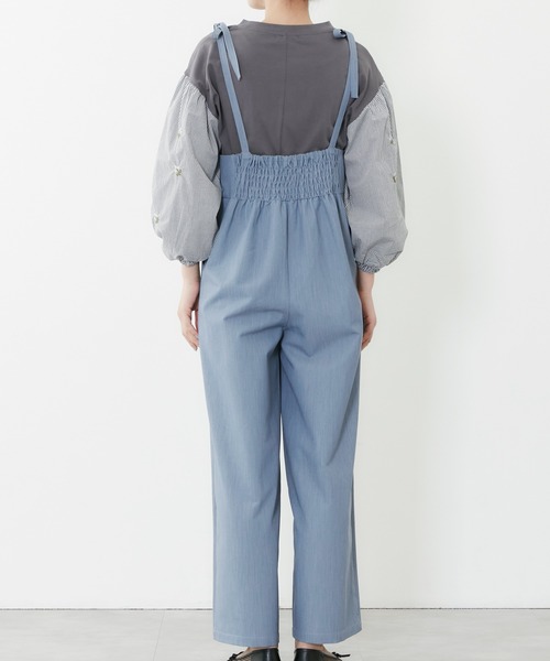 POU DOU DOU(プードゥドゥ)の「肩リボンオールインワン(その他パンツ・レディース・ブルー/ブラック/イエロー・3)」の8枚目の写真