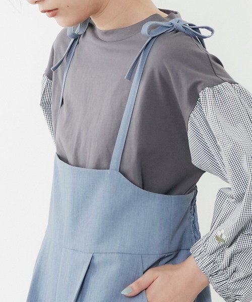 POU DOU DOU(プードゥドゥ)の「肩リボンオールインワン(その他パンツ・レディース・ブルー/ブラック/イエロー・3)」の20枚目の写真