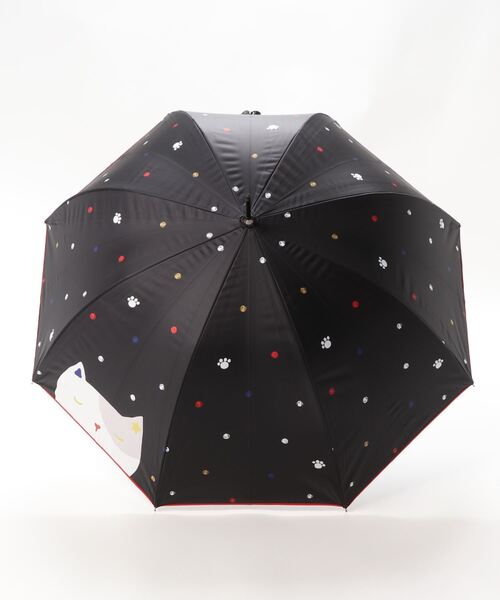 macocca（マコッカ）の「完全遮光晴雨兼用 ジャンプ傘 大きい猫柄（長傘・レディース・グレー/オフホワイト/ブラック・FREE）」の4枚目の写真
