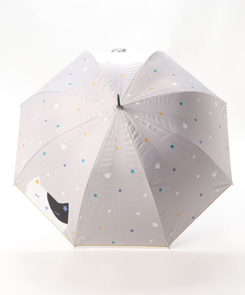 macocca（マコッカ）の「完全遮光晴雨兼用 ジャンプ傘 大きい猫柄（長傘・レディース・グレー/オフホワイト/ブラック・FREE）」の6枚目の写真
