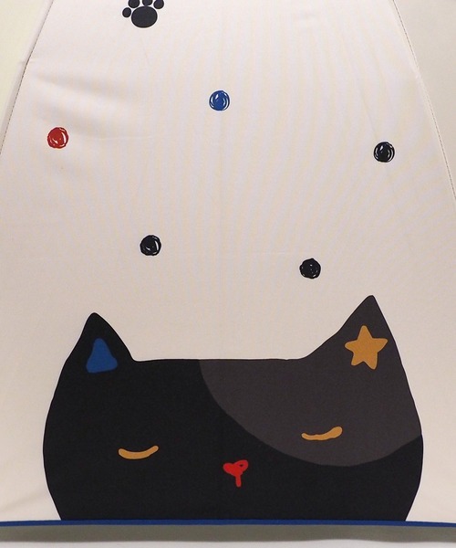 macocca（マコッカ）の「完全遮光晴雨兼用 ジャンプ傘 大きい猫柄（長傘・レディース・グレー/オフホワイト/ブラック・FREE）」の9枚目の写真