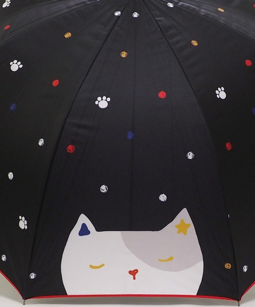 macocca（マコッカ）の「完全遮光晴雨兼用 ジャンプ傘 大きい猫柄（長傘・レディース・グレー/オフホワイト/ブラック・FREE）」の15枚目の写真