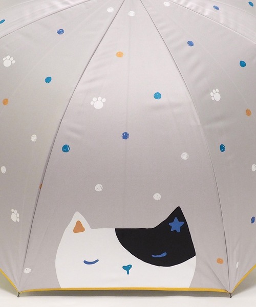 macocca（マコッカ）の「完全遮光晴雨兼用 ジャンプ傘 大きい猫柄（長傘・レディース・グレー/オフホワイト/ブラック・FREE）」の22枚目の写真