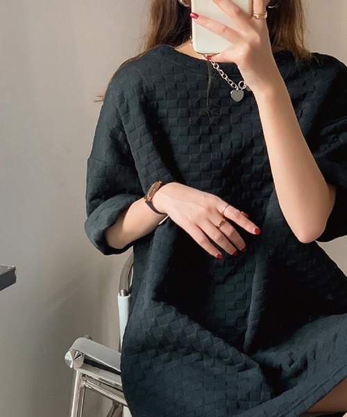 meJane（ミージェーン）の「ぷっくりフクレジャガード オーバーシルエットTee（Tシャツ/カットソー・レディース・ホワイト/ブラック・FREE）」の8枚目の写真