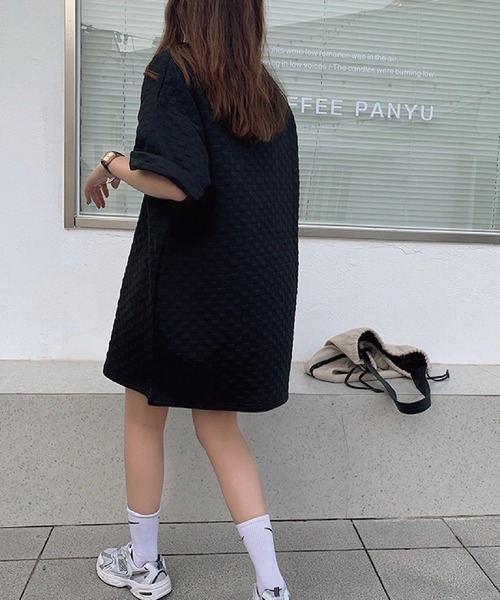 meJane（ミージェーン）の「ぷっくりフクレジャガード オーバーシルエットTee（Tシャツ/カットソー・レディース・ホワイト/ブラック・FREE）」の9枚目の写真