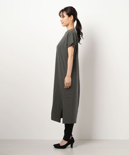 RANAN(ラナン)の「〈Beautiful Cotton〉セットアップ/UVカット/接触冷感 ワンピースセット(ワンピース・レディース・チャコール/ライトグレー/ブラック/ブラック×グレー/ベージュ/ダークブルー/ネイビー・M/LL/L)」の16枚目の写真