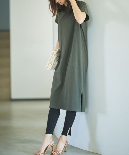 RANAN(ラナン)の「〈Beautiful Cotton〉セットアップ/UVカット/接触冷感 ワンピースセット(ワンピース・レディース・チャコール/ライトグレー/ブラック/ブラック×グレー/ベージュ/ダークブルー/ネイビー・M/LL/L)」の5枚目の写真