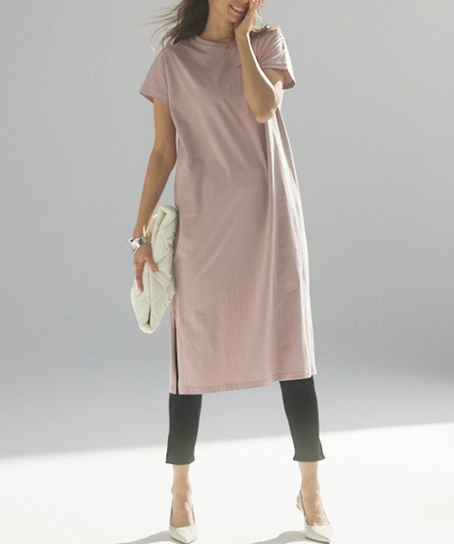 RANAN(ラナン)の「〈Beautiful Cotton〉セットアップ/UVカット/接触冷感 ワンピースセット(ワンピース・レディース・チャコール/ライトグレー/ブラック/ブラック×グレー/ベージュ/ダークブルー/ネイビー・M/LL/L)」の13枚目の写真