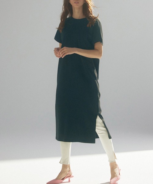RANAN(ラナン)の「〈Beautiful Cotton〉セットアップ/UVカット/接触冷感 ワンピースセット(ワンピース・レディース・チャコール/ライトグレー/ブラック/ブラック×グレー/ベージュ/ダークブルー/ネイビー・M/LL/L)」の12枚目の写真