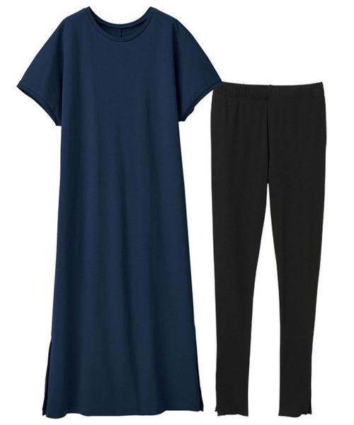 RANAN(ラナン)の「〈Beautiful Cotton〉セットアップ/UVカット/接触冷感 ワンピースセット(ワンピース・レディース・チャコール/ライトグレー/ブラック/ブラック×グレー/ベージュ/ダークブルー/ネイビー・M/LL/L)」の19枚目の写真