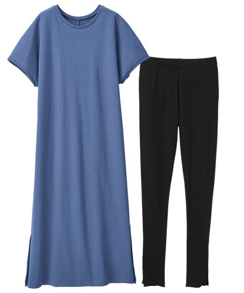 RANAN(ラナン)の「〈Beautiful Cotton〉セットアップ/UVカット/接触冷感 ワンピースセット(ワンピース・レディース・チャコール/ライトグレー/ブラック/ブラック×グレー/ベージュ/ダークブルー/ネイビー・M/LL/L)」の18枚目の写真