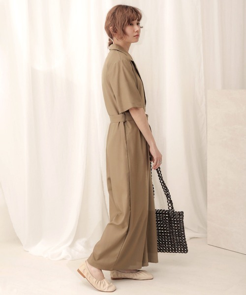 Bab(バブ)の「【WEB限定】コットンリネンオールインワン(サロペット/オーバーオール・レディース・ブラック/ベージュ/ホワイト系その他・38)」の5枚目の写真