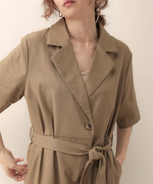 Bab(バブ)の「【WEB限定】コットンリネンオールインワン(サロペット/オーバーオール・レディース・ブラック/ベージュ/ホワイト系その他・38)」の20枚目の写真