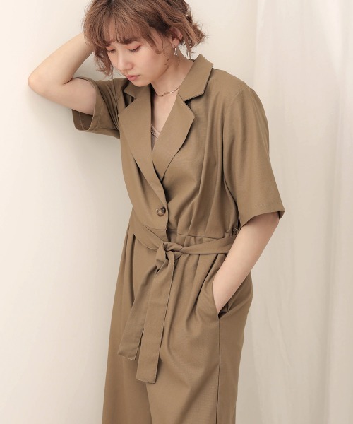 Bab(バブ)の「【WEB限定】コットンリネンオールインワン(サロペット/オーバーオール・レディース・ブラック/ベージュ/ホワイト系その他・38)」の15枚目の写真