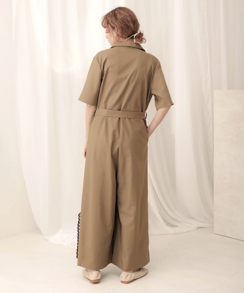 Bab(バブ)の「【WEB限定】コットンリネンオールインワン(サロペット/オーバーオール・レディース・ブラック/ベージュ/ホワイト系その他・38)」の10枚目の写真