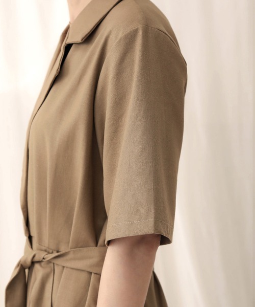 Bab(バブ)の「【WEB限定】コットンリネンオールインワン(サロペット/オーバーオール・レディース・ブラック/ベージュ/ホワイト系その他・38)」の7枚目の写真