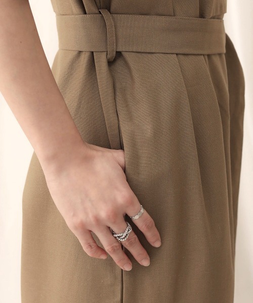 Bab(バブ)の「【WEB限定】コットンリネンオールインワン(サロペット/オーバーオール・レディース・ブラック/ベージュ/ホワイト系その他・38)」の17枚目の写真